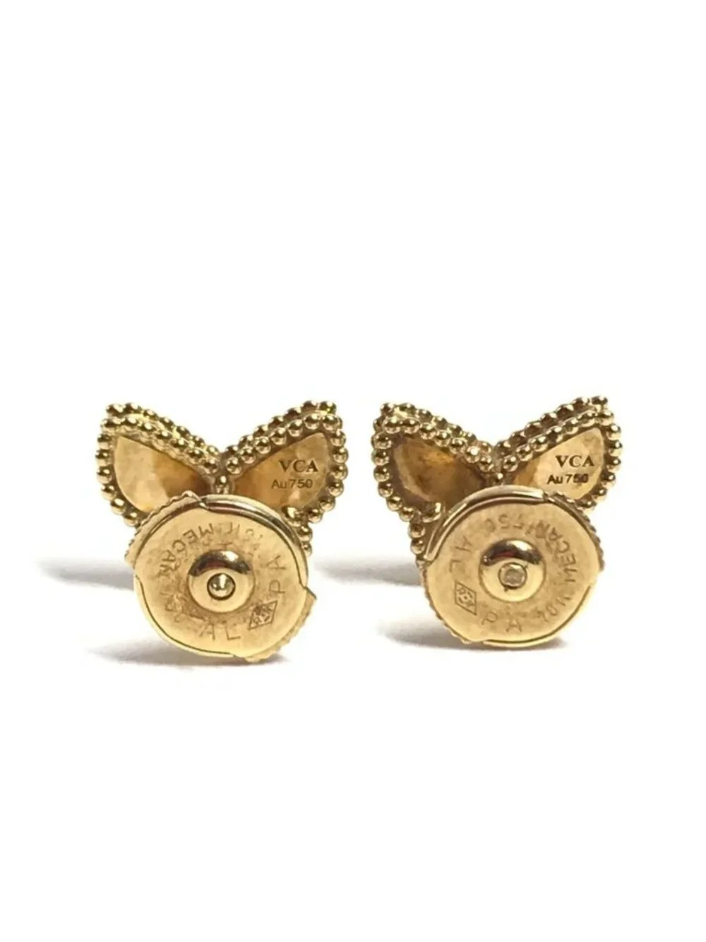 Van Cleef & Arpels Earrings Sweet Papillon Mother of Pearl Gold